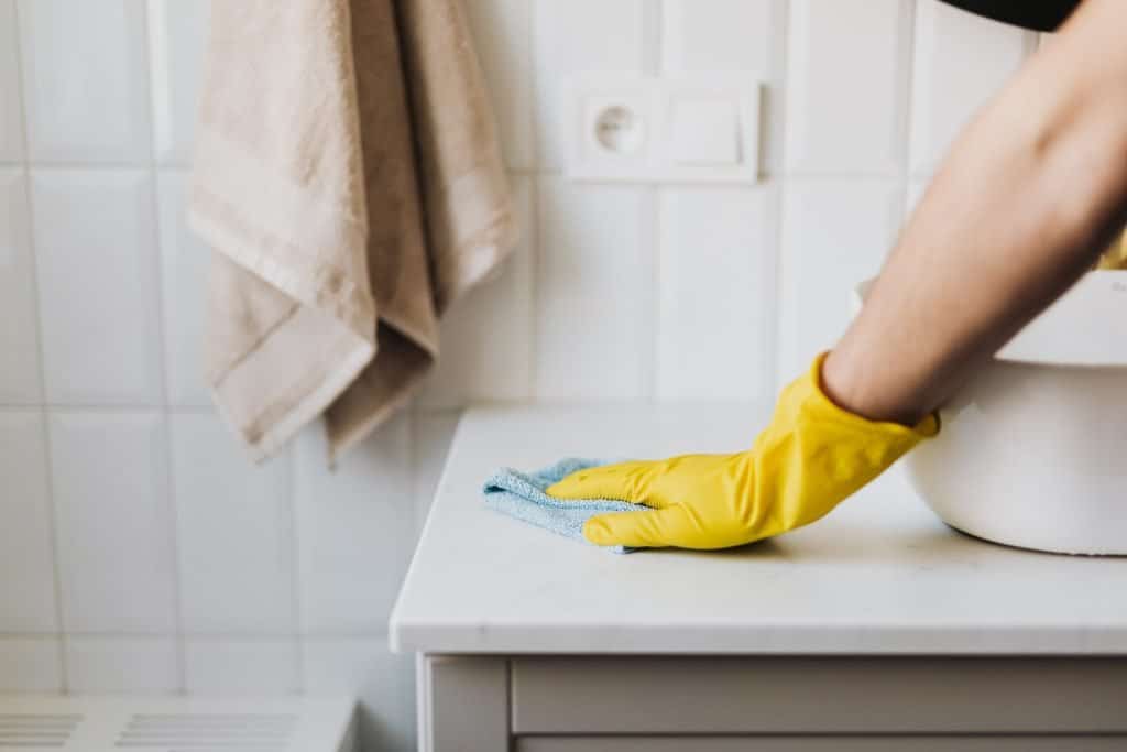 cleaning your bathroom- for article how to paint a bathroom
