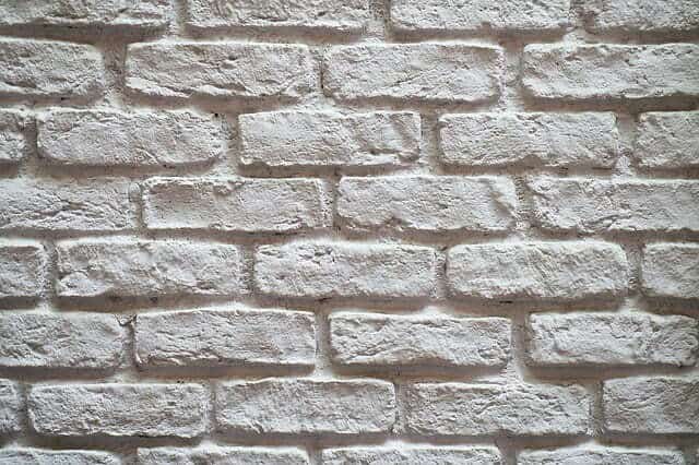 A painted white brick wall