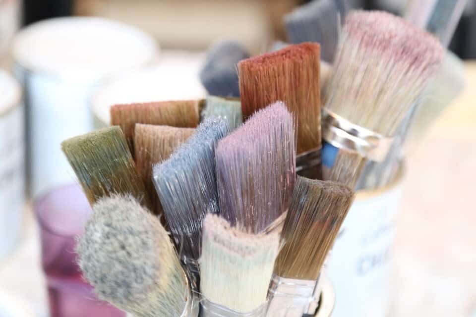A selection of paintbrushes for article how to paint interior doors
